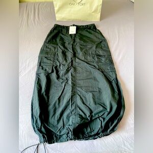 OAK + FORT - Black cargo parachute skirt